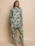 Fizaa Hand embroidered chikankari Kurta in Poly Silk Blue